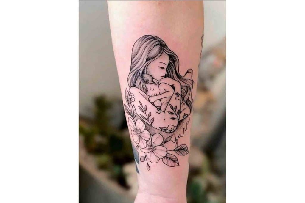 as tatuagens de filhos mais bonitas do mundo mulher com bebe