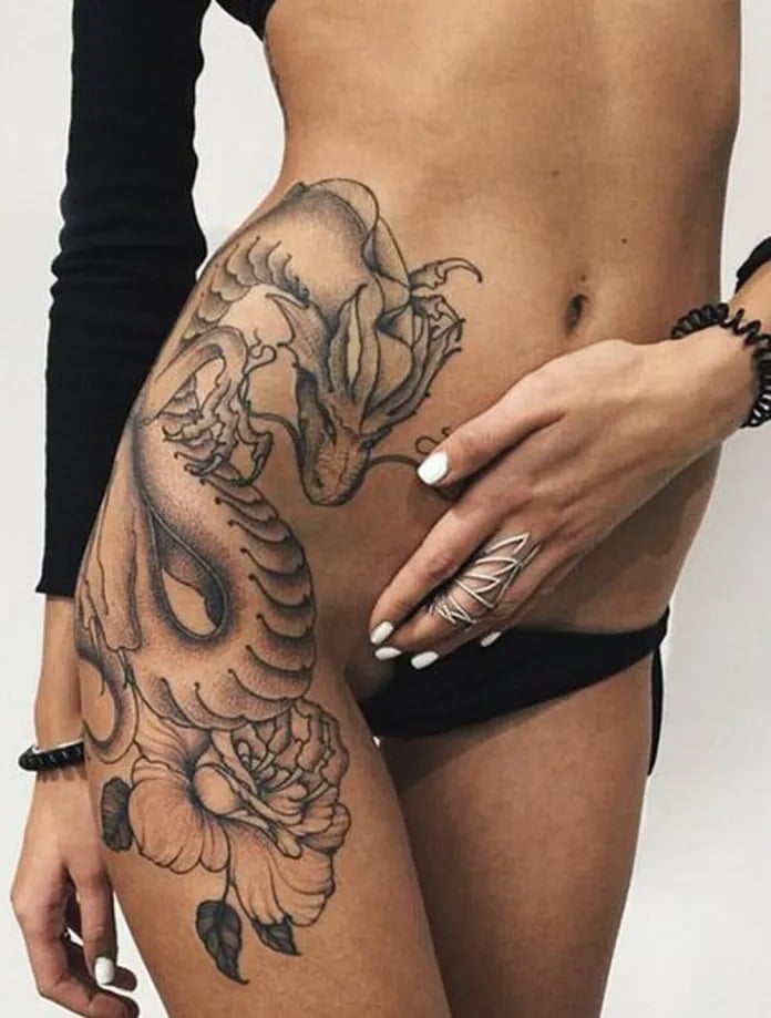 tatuagens na cintura mais bonitas e perfeitas dragão