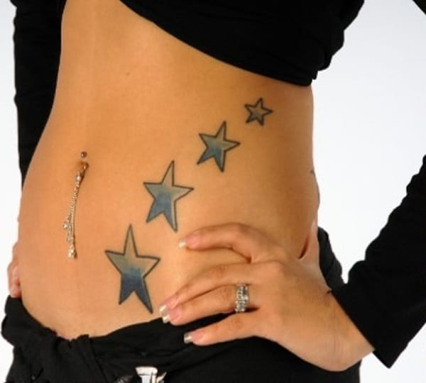 tatuagens na cintura mais bonitas e perfeitas estrelas