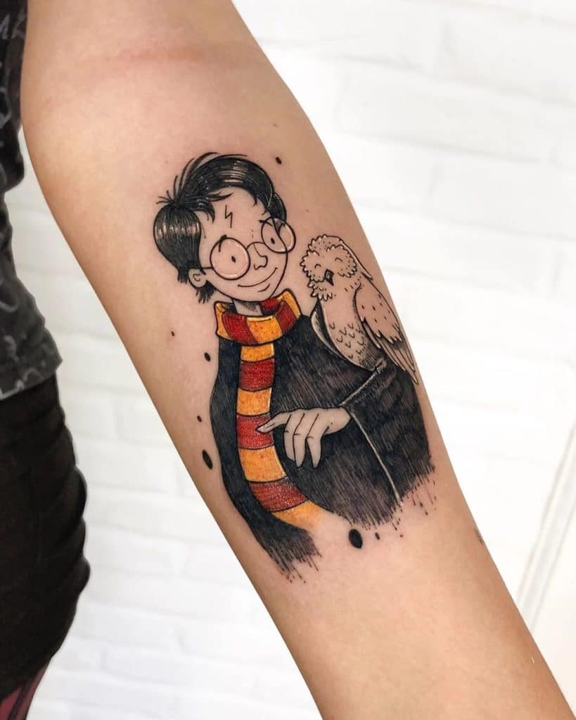 tatuagens no braço feminina bruxo harry potter