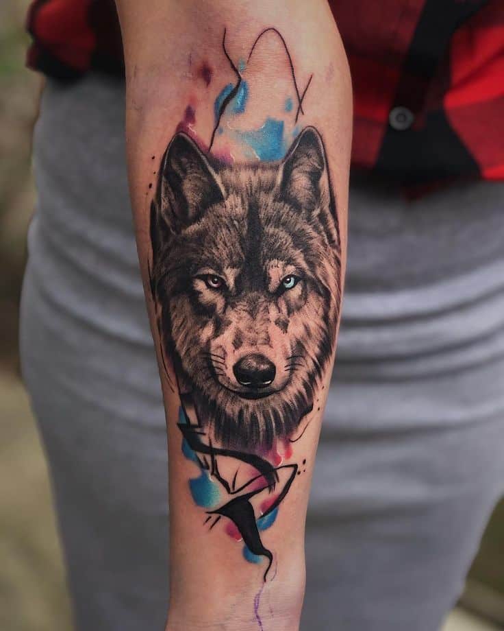 as mais bonitas e novas tatuagens de lobo lobo azul