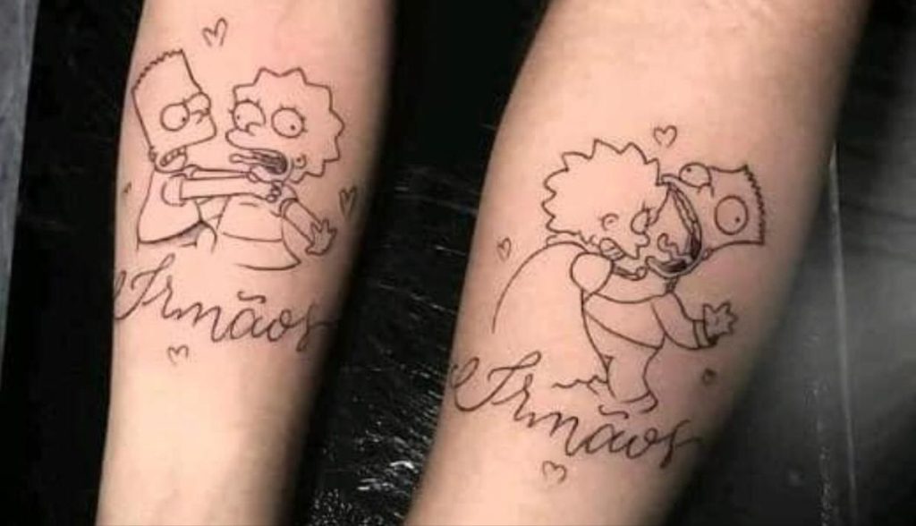 as mais bonitas tatuagens de irmãos lisa e bart