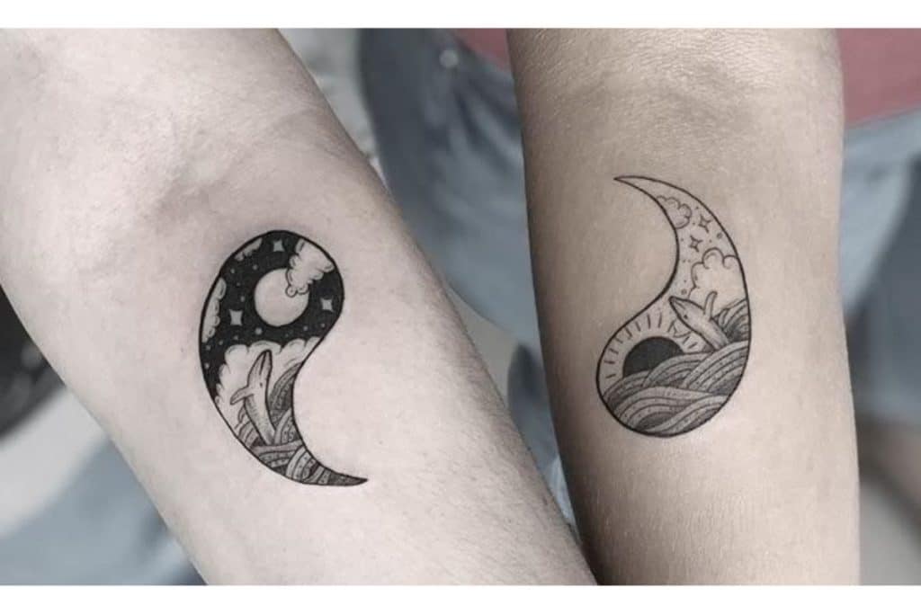 as mais bonitas tatuagens de irmãos ying yang