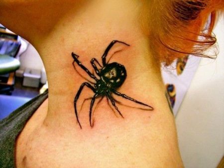 as melhores e mais bonitas tattoos no pescoço aranha 3d