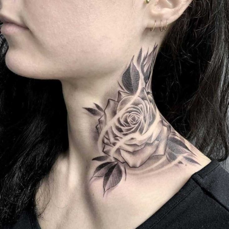 as melhores e mais bonitas tattoos no pescoço rosa