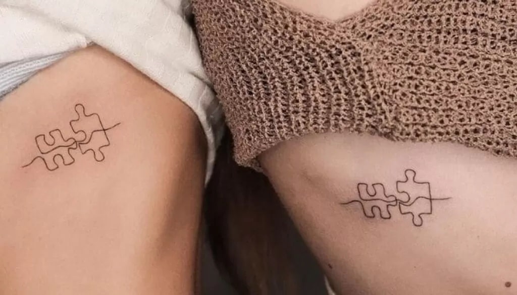 as melhores tatuagens de amizade da atualidade quebra cabeça