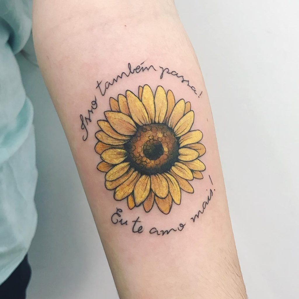 as tatuagens de girassol mais lindas e delicadas frases