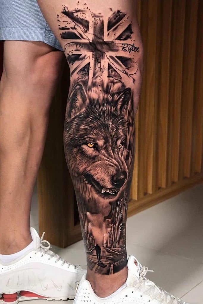 tatuagem na perna masculina