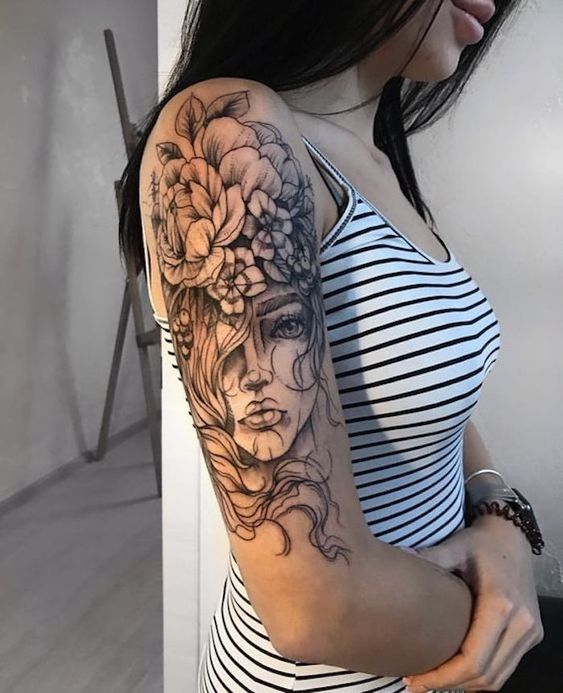 descubra como escolher a tatuagem no braço feminina perfeita floral e rosto