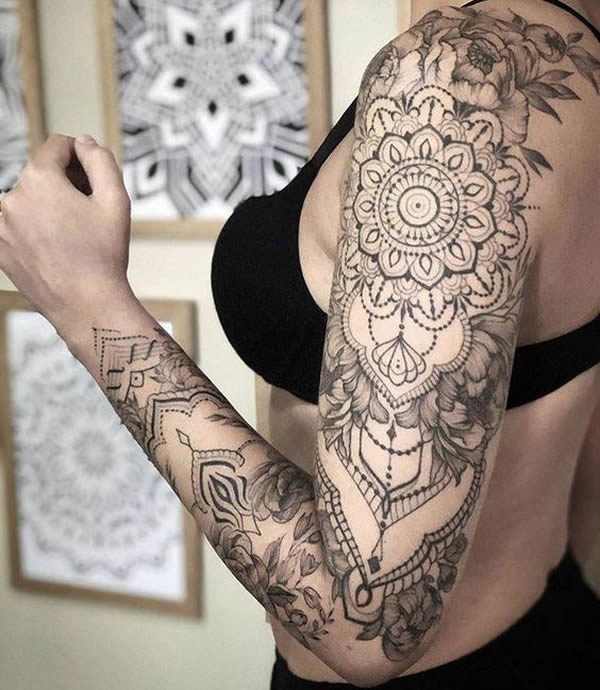 descubra como escolher a tatuagem no braço feminina perfeita mandala indiano