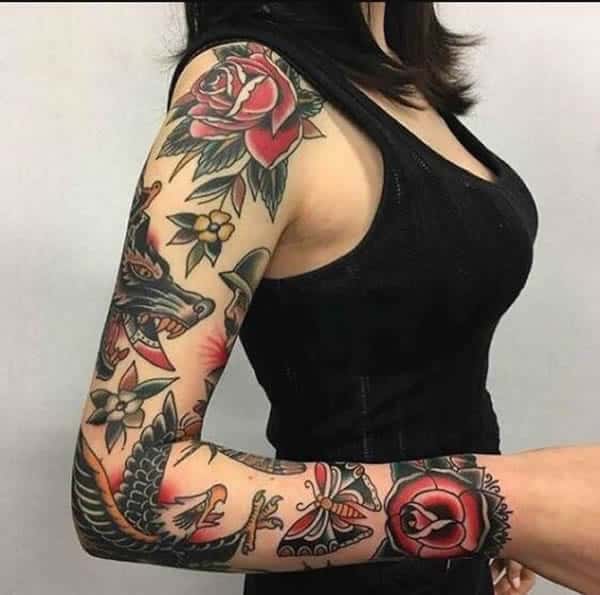 descubra como escolher a tatuagem no braço feminina perfeita old school