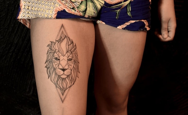 tatuagem na perna uma forma de arte ousada e menos dolorosan moderno leão