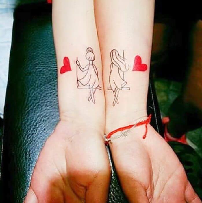 tatuagens de irmãs simplesmente perfeitas irmãs em balanço