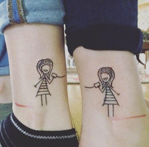 tatuagens de irmãs simplesmente perfeitas meninas telefone de lata