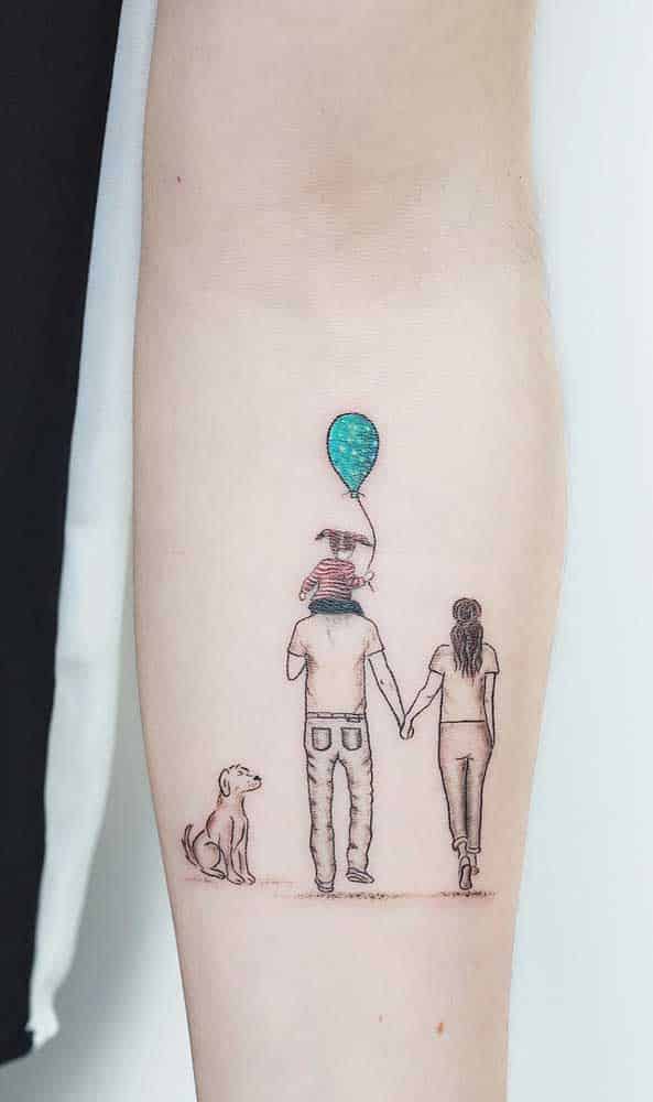 tatuagens mãe e pai mais populares atualmente mãe pai e dog