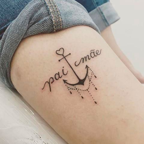 tatuagens mãe e pai mais populares atualmente pai mãe ancora