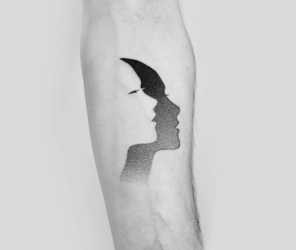 exploring the unique and versatile world of negative space tattoos faces