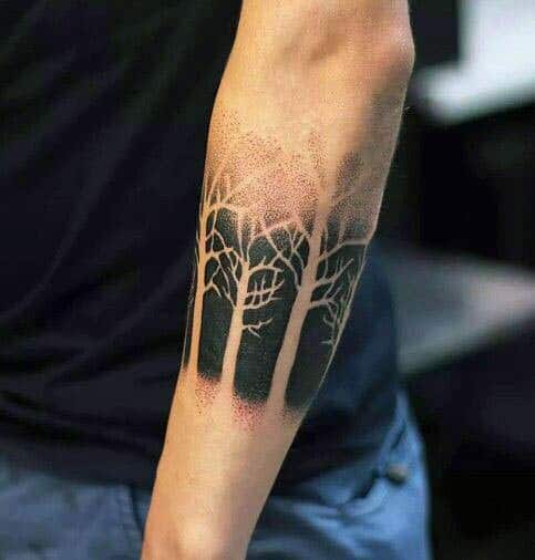 exploring the unique and versatile world of negative space tattoos forest tattoos