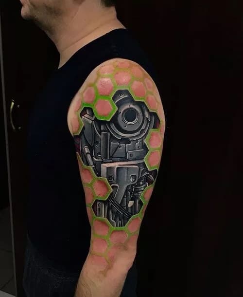 exploring the world of biomechanical tattoos a unique style of ink arm
