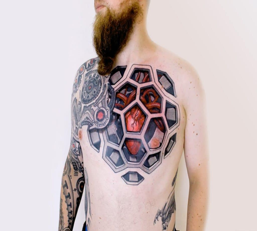 exploring the world of biomechanical tattoos a unique style of ink biomechanical geometric tattoos