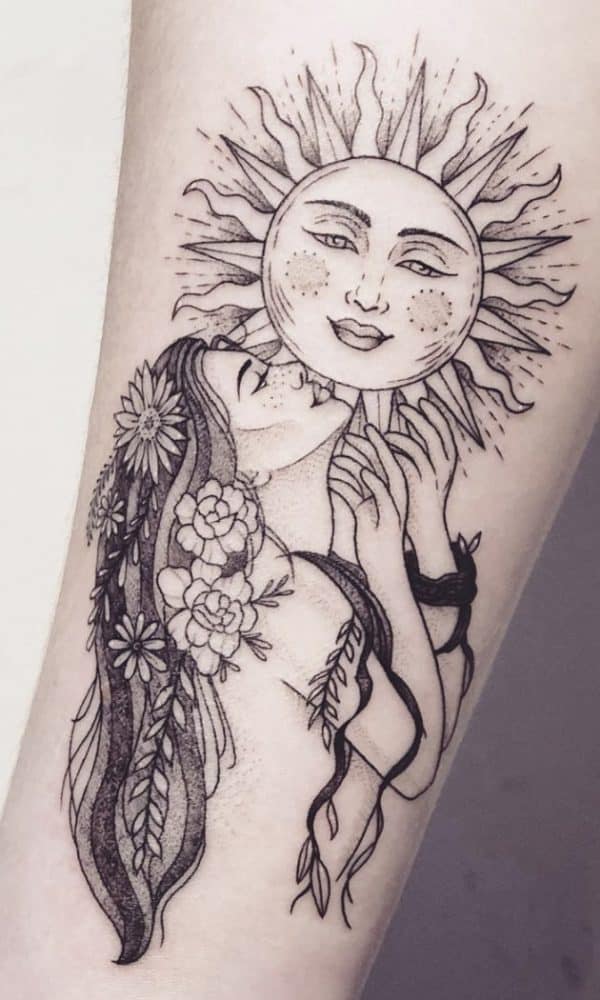 line art tattoos simple, versatile, and affordable sun
