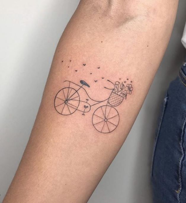 line art tattoos simple, versatile, and affordable bike
