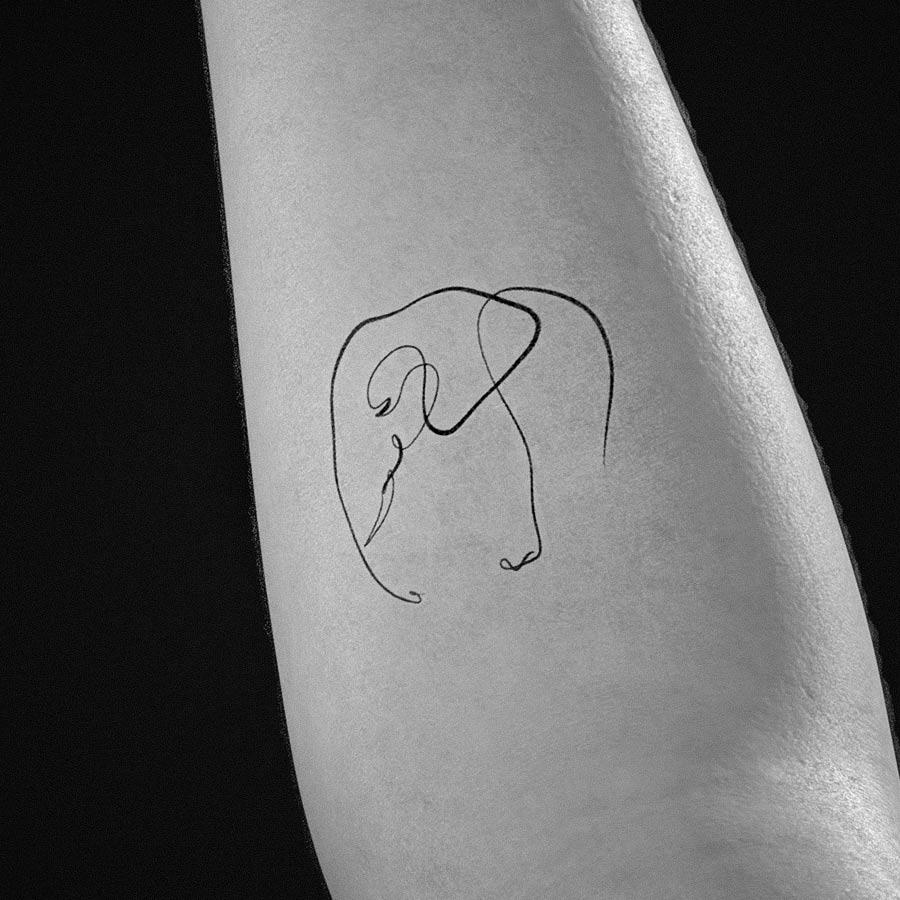 line art tattoos simple, versatile, and affordable elephant
