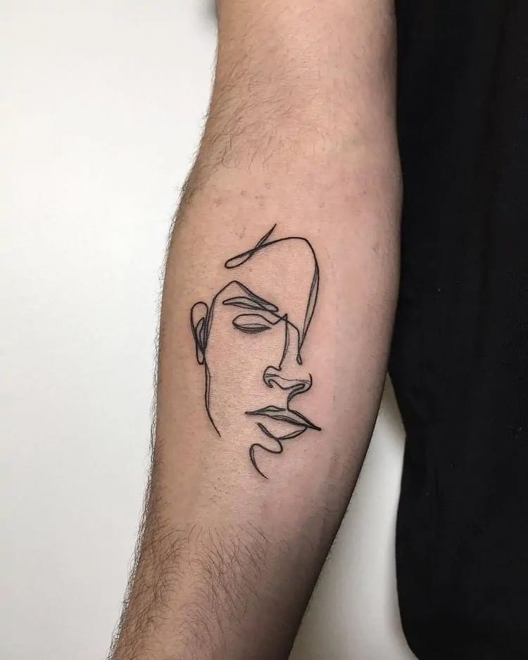 line art tattoos simple, versatile, and affordable face
