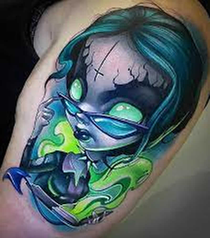 new school tattoo style vibrant colors, playful designs and more zombie