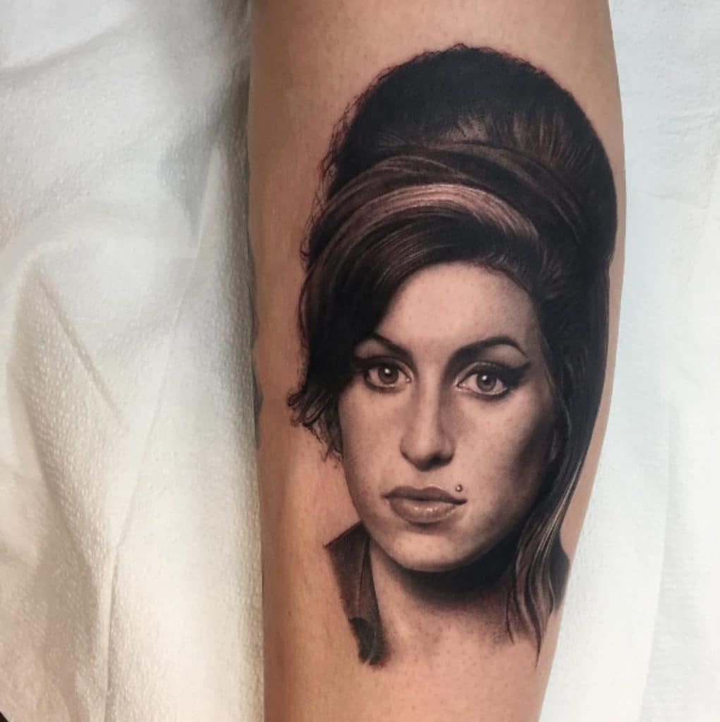 portrait tattoos capturing the essence of the subject amy winehouse