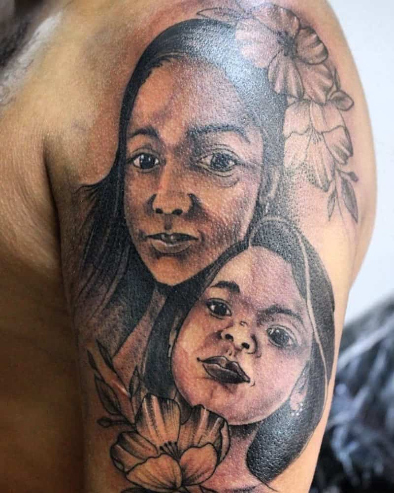 portrait tattoos capturing the essence of the subject girls