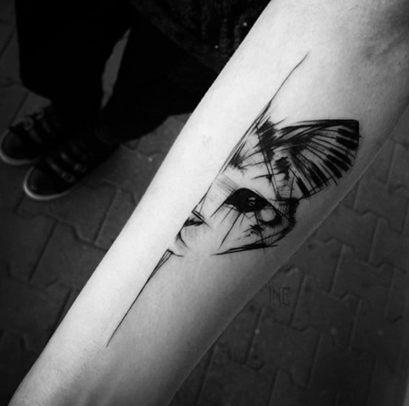 sketch tattoo style a new level of creativity and realism in the world of tattoos cat design