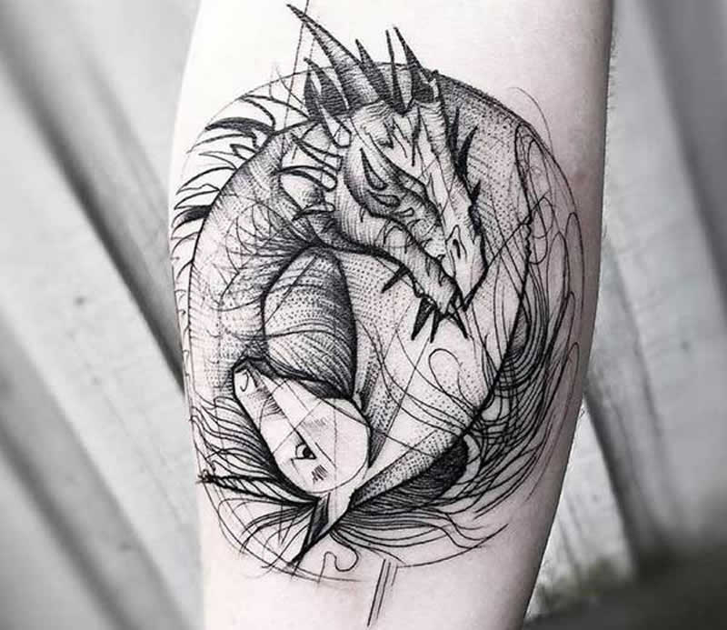 sketch tattoo style a new level of creativity and realism in the world of tattoos dragon