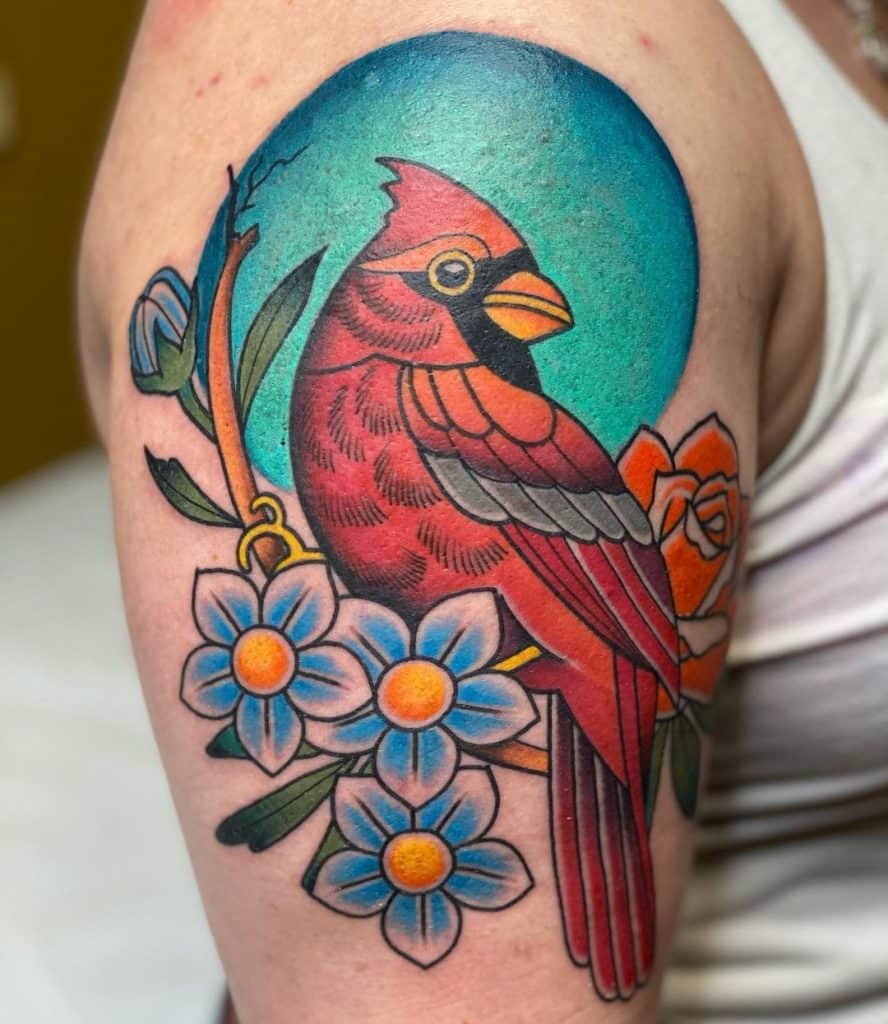 the american traditional tattoo style bold outlines and enduring appeal floral bird