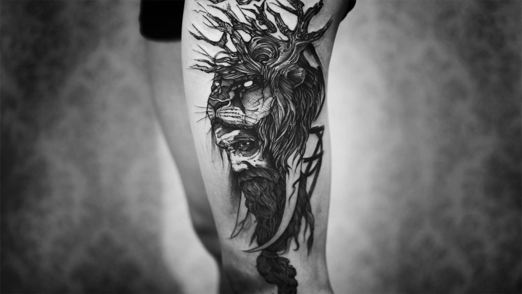 the art of blackwork tattoos history, meanings, and design lion
