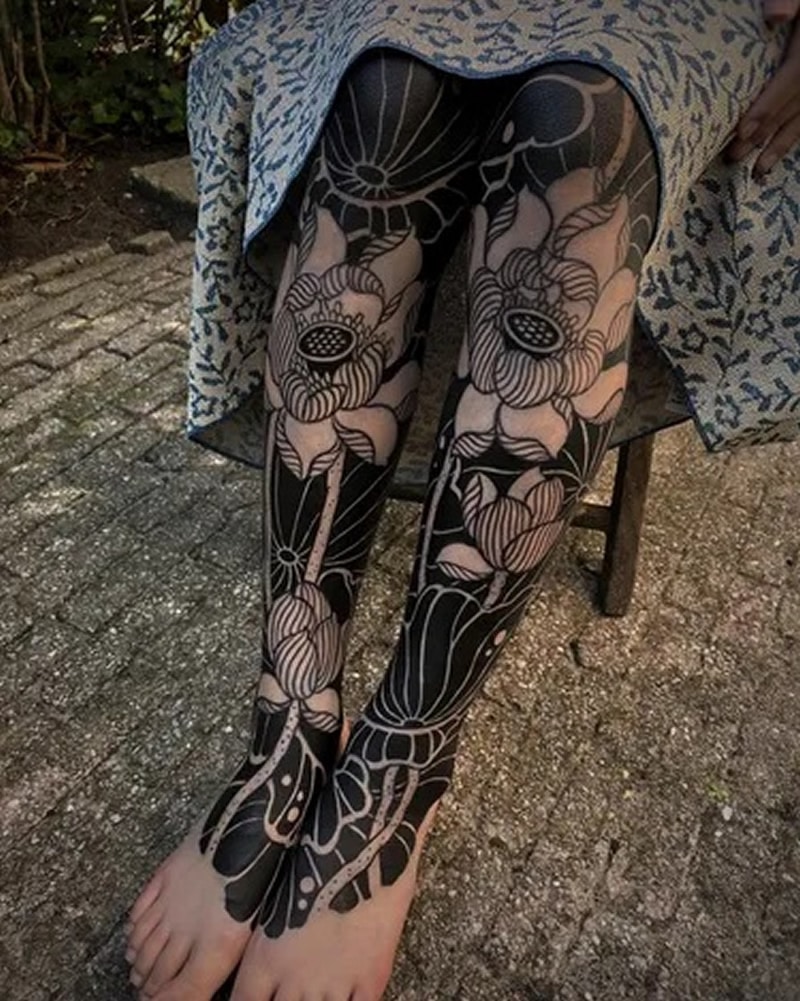 the art of blackwork tattoos history, meanings, and design floral