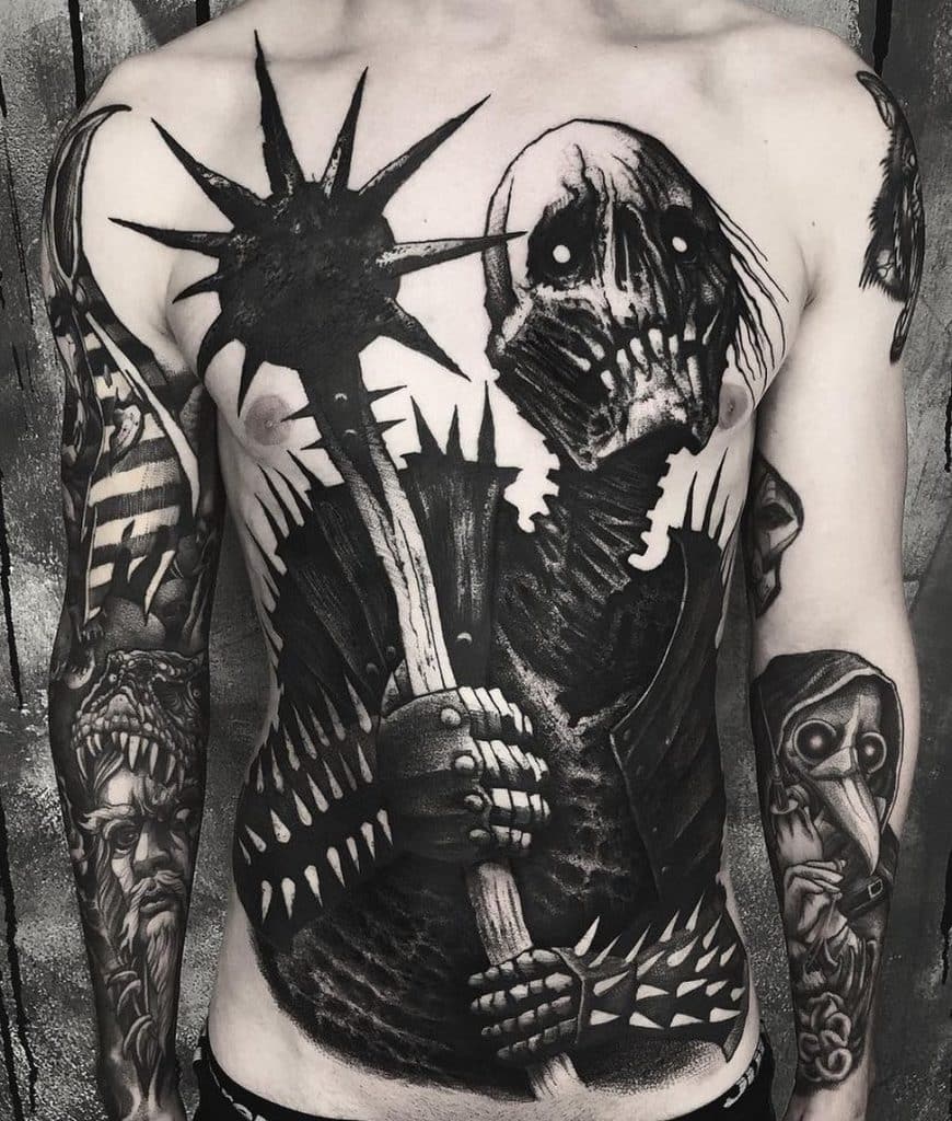 the art of blackwork tattoos history, meanings, and design zombie