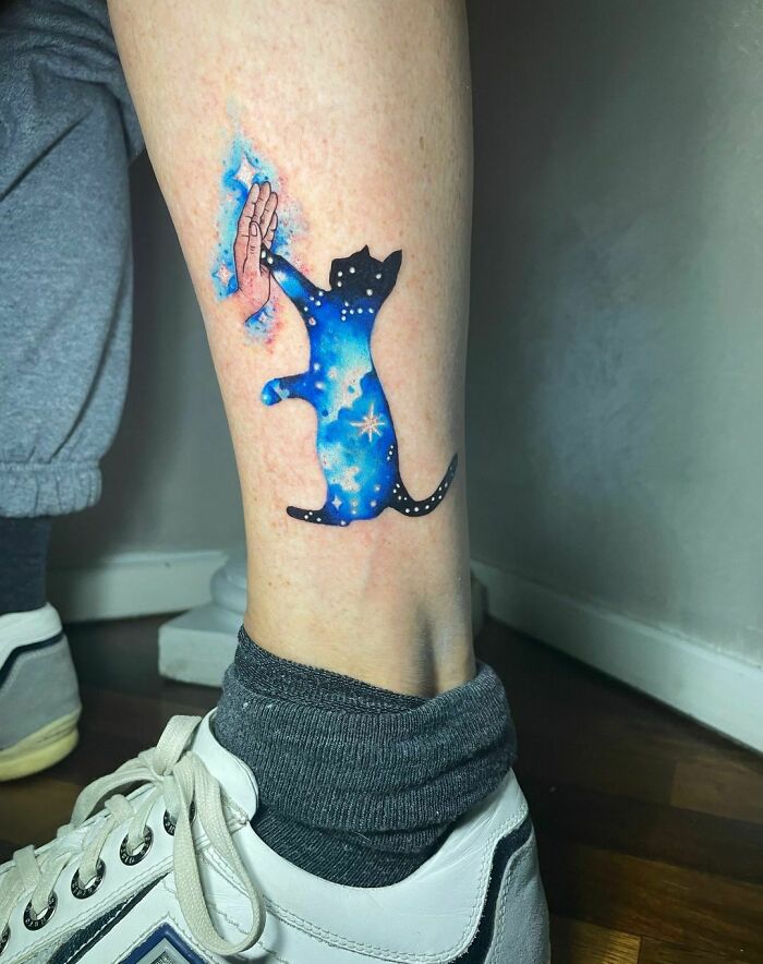 the beauty of watercolor tattoos a unique and artistic style cat