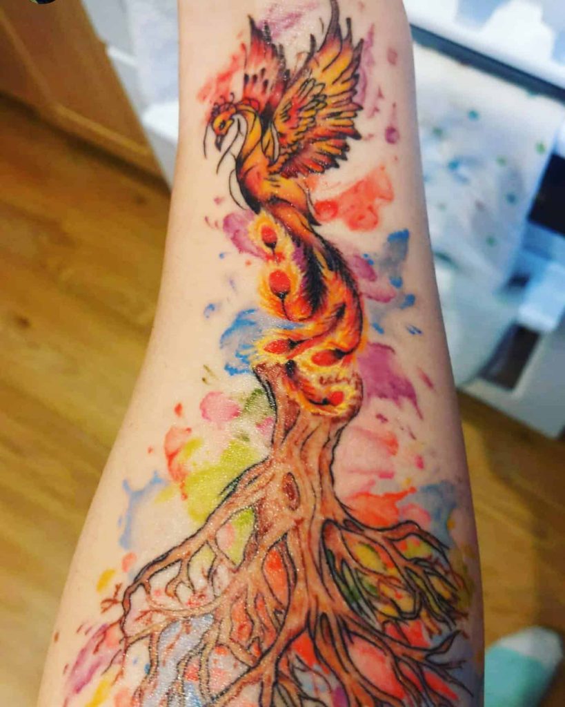 the beauty of watercolor tattoos a unique and artistic style phoenix