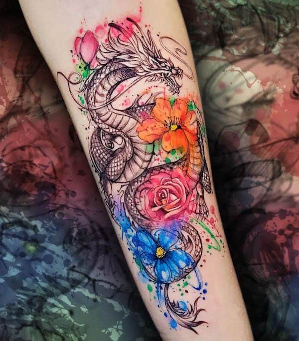 the beauty of watercolor tattoos a unique and artistic style dragon