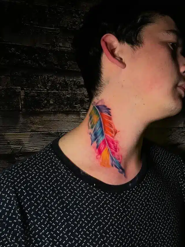 the beauty of watercolor tattoos a unique and artistic style neck