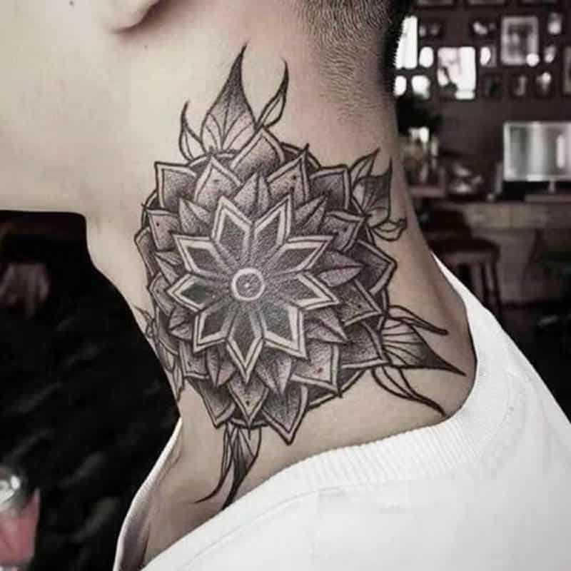 the pros and cons of getting a neck tattoo what you need to know geometric flower