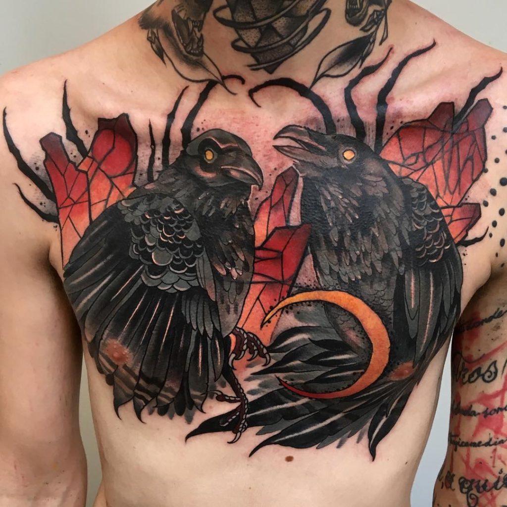 the rise of neo traditional tattoos combining traditional and modern elements raven