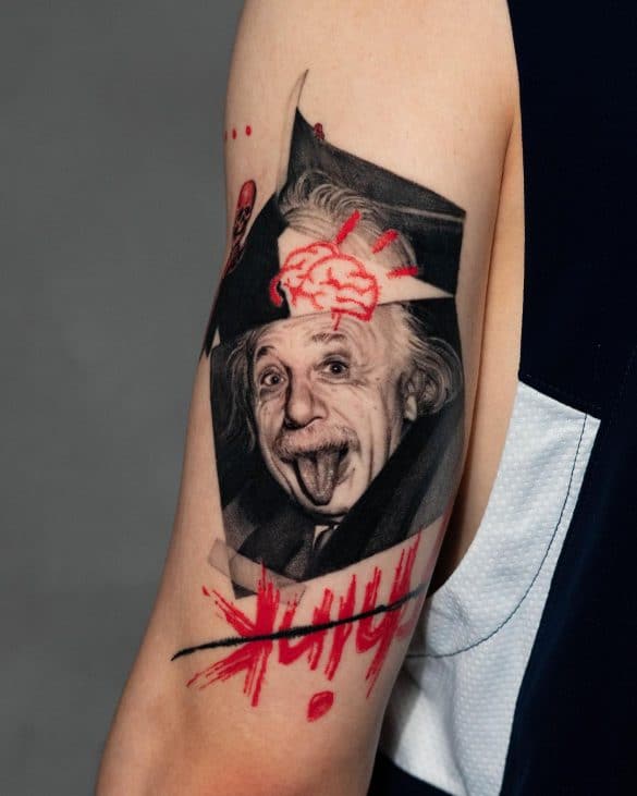 trash polka style tattoos bold, graphic, and controversial tattoo art einstein