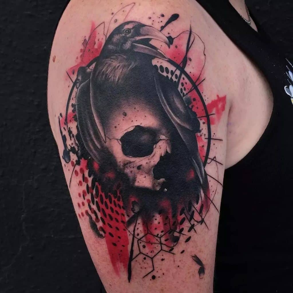 trash polka style tattoos bold, graphic, and controversial tattoo art skull