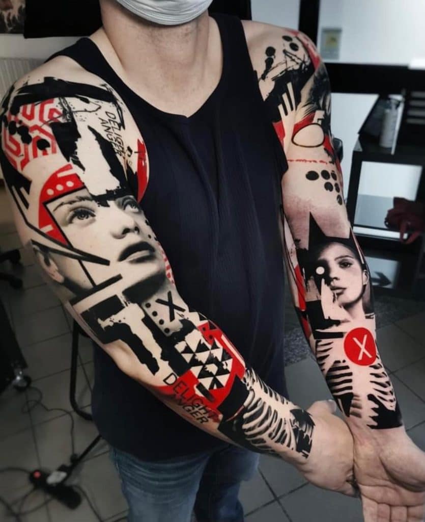 trash polka style tattoos bold, graphic, and controversial tattoo art trashpolka