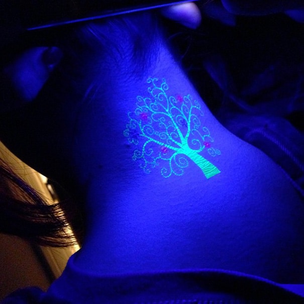 uv tattoos the subtle style with dramatic effect under blacklight tree